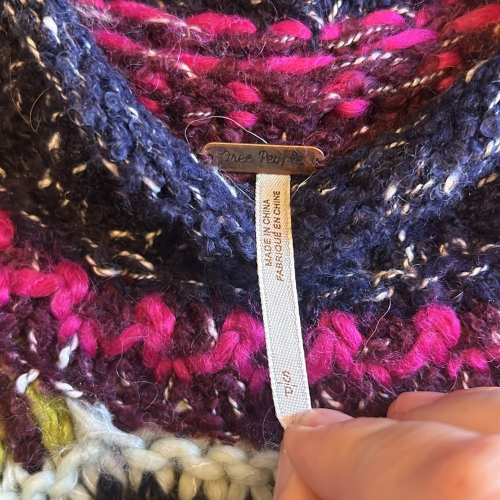 FREE PEOPLE Silver Reed Fair Aisle Sweater size small - Picture 8 of 11